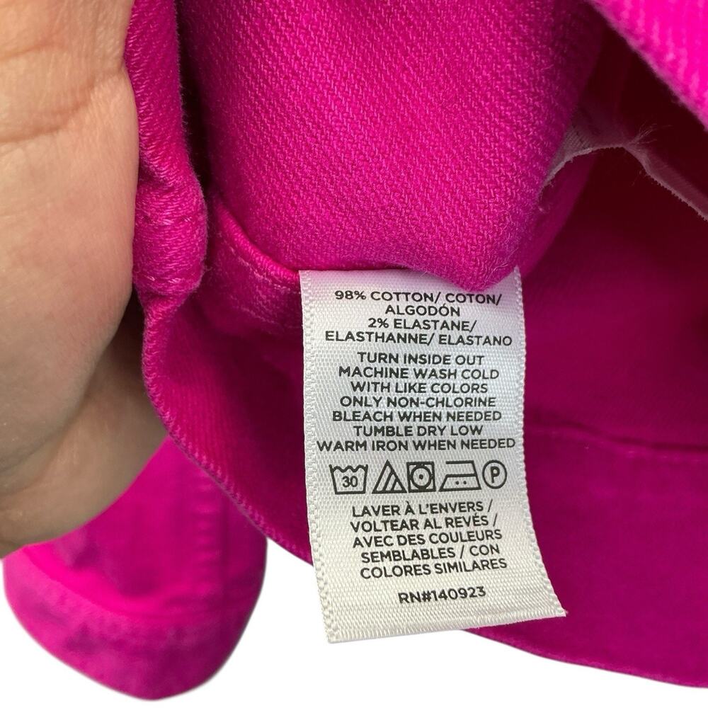 Made And Love Loft Denim Jacket Women’s Size Small Bright Pink - Picture 12 of 15